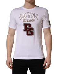 White DG King Royal Crew Neck Cotton T-shirt