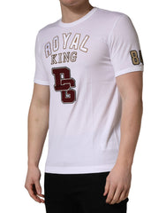 White DG King Royal Crew Neck Cotton T-shirt