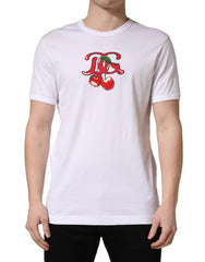 White DG Cherries Cotton Crew Neck T-shirt