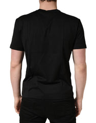 Black Logo DG Print Cotton Crew Neck T-shirt