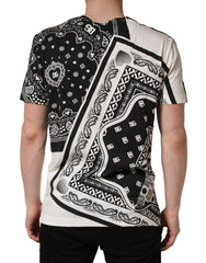 Black White Bandana Cotton Crew Neck T-shirt