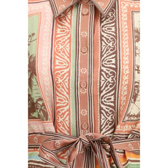 فستان كاجوال متعدد الألوان من الكتان