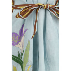 فستان كاجوال متعدد الألوان من الكتان