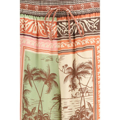 بنطال كاجوال من الحرير متعدد الألوان