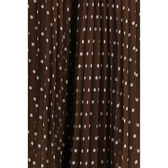 Brown Polyester Long Skirt