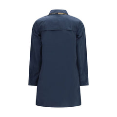 Blue Polyester Trench Coat