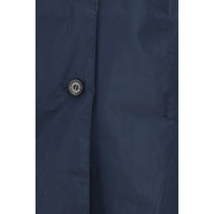 Blue Polyester Trench Coat