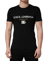 Black DG London Cotton Men Crew Neck T-shirt