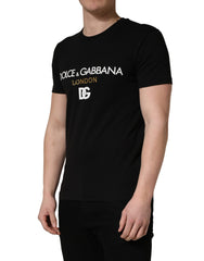 Black DG London Cotton Men Crew Neck T-shirt