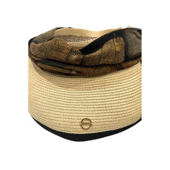 Beige Papier Women Hat With Scarf