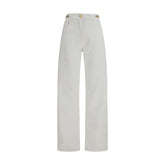 White Cotton Straight-Leg Jeans