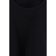 Black Cotton Sleeveles T-Shirt