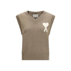Beige Fleece Wool Sleeveles Sweater