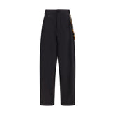 Black Cotton Casual Pants