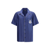 Blue Silk Shortsleeve Shirt