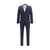 Blue Fleece Wool Two-Piece Suit