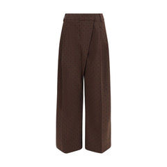 Brown Elastane Casual Pants