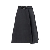 Gray Recycled Polyester Long Skirt