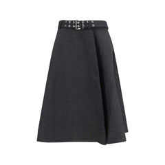 Gray Recycled Polyester Long Skirt