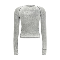 Gray Cotton Long Sleeve T-Shirt