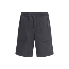 Black Polyester Bermuda Shorts
