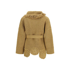 Gold Polyester Cardigan