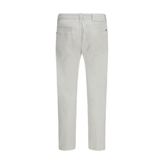 White Cotton Slim Fit Jeans