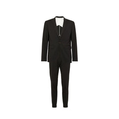Black Elastane Two-Piece Suit