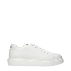 White Leather Low Top Sneakers