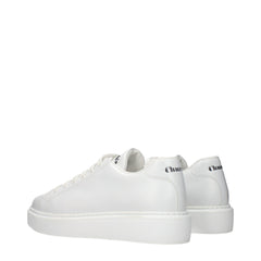 White Leather Low Top Sneakers