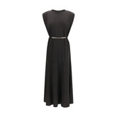 Black Acetate Casual Dress