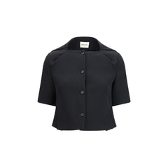 Black Polyester Biker Jacket