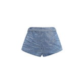 Blue Cotton Bermuda Shorts