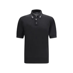 Black Silk Polo Shirt