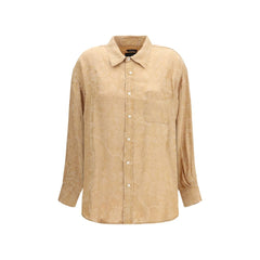 Orange Viscose Pattern Shirt