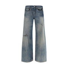 Blue Cotton Relaxed Fit Jeans