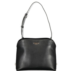Black Polyurethane Women's Shoulder Bag