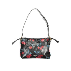 Black Polyurethane Women's Shoulder Bag