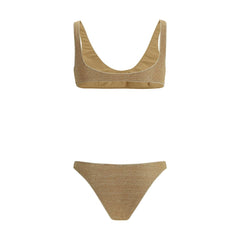 Gold Polyamide One-Piece Swimsuit