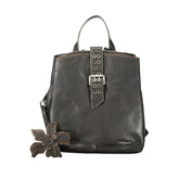 Black Polyurethane Women Backpack