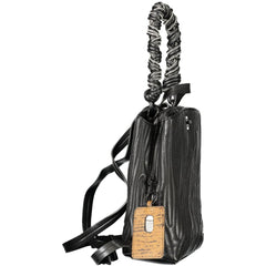 Black Polyurethane Women Mini Backpack