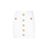 White Polyester Mini Skirt