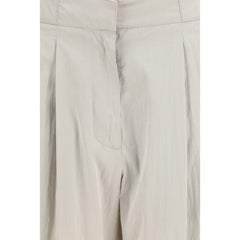 Gray Silk Casual Pants