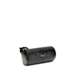 حقيبة كتف من الجلد الأسود