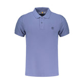 Blue Cotton Men Polo