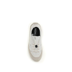 White Polyester Athletic Sneakers