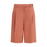 Orange Viscose Bermuda Shorts