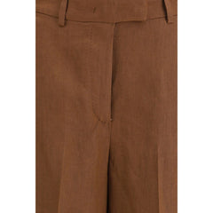 Brown Viscose Bermuda Shorts
