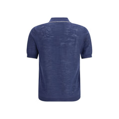 Blue Linen Polo Shirt
