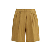 Beige Linen Bermuda Shorts